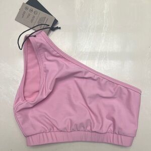 Strut This one shoulder pink sports bra / NWT - size S